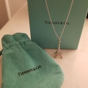 Tiffany & Co. Silver Eiffel Tower Charm on 20" Chain
